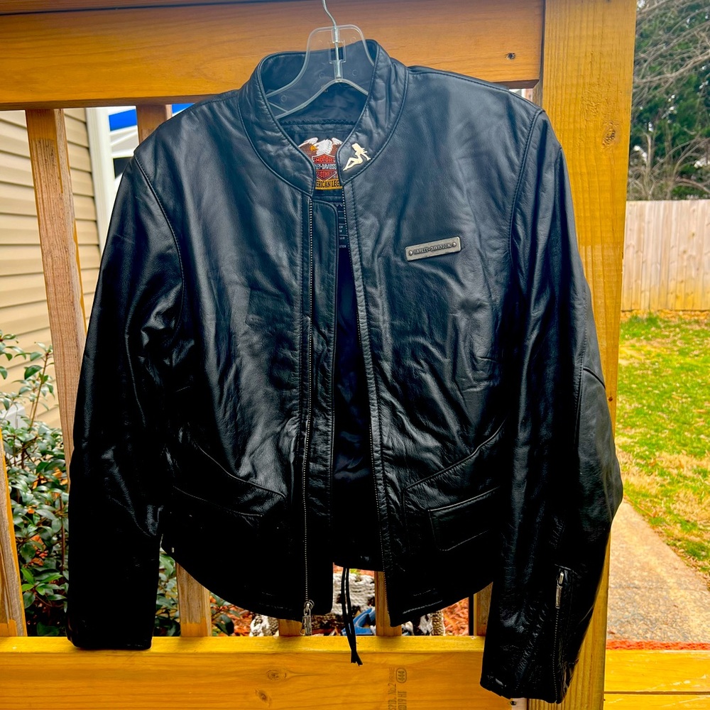 Harley Davidson Women Soft Leather Riding Jacket.